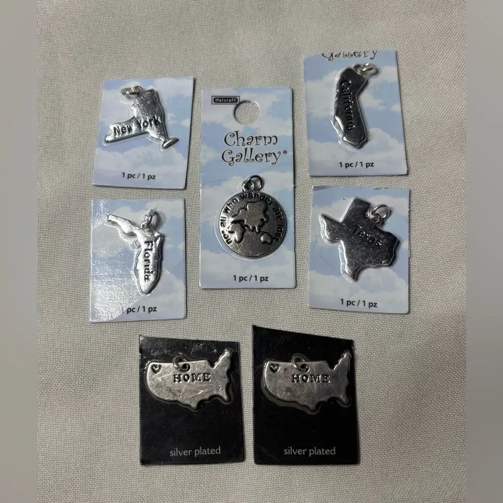 7 New USA TRAVEL Halcraft Charm Gallery Pendant Jewelry Making Charms